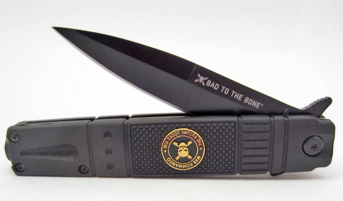 NEW M48 UNITED CUTLERY KOMMANDO BLACK STILETTO KNIFE: Note: This item cannot ship to NY. Assisted opening mechanism - 5" closed - 8 3/4" overall