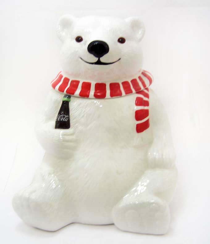 COOKIE JAR - COCA COLA POLAR BEAR - ALWAYS COOL: A Coca-Cola brand cookie jar! It measures approximately 10" tall.