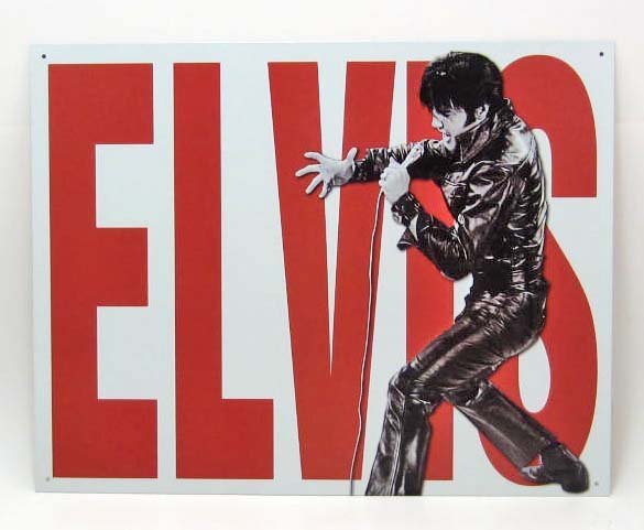 ELVIS METAL SIGN: approx : 16 x 12 inches