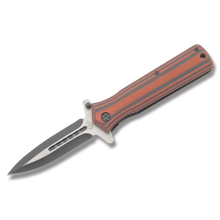COLT BLOOD STRIPE STILETTO LINERLOCK KNIFE: Approx. 4.5" long closed.