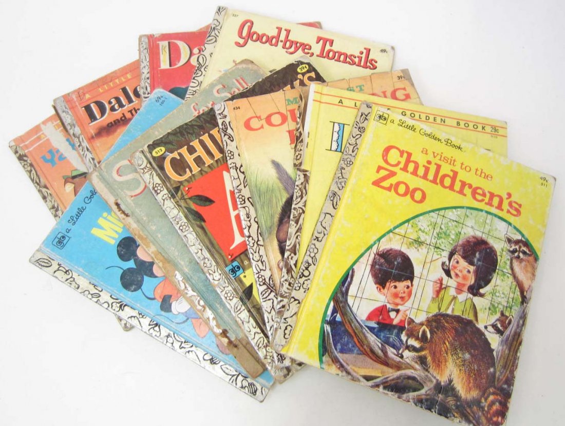 LOT OF 10 LITTLE GOLDEN BOOK COLLECTION: A visit to the Children's zoo, Walt Disney's Lady, My First Counting Book, Chipmunk's ABC, Surprise for Sally, Disney's Mickey Mouse The Kitten-Sitters, Good-bye, Tonsils, Daddies, Dale Evans and the 