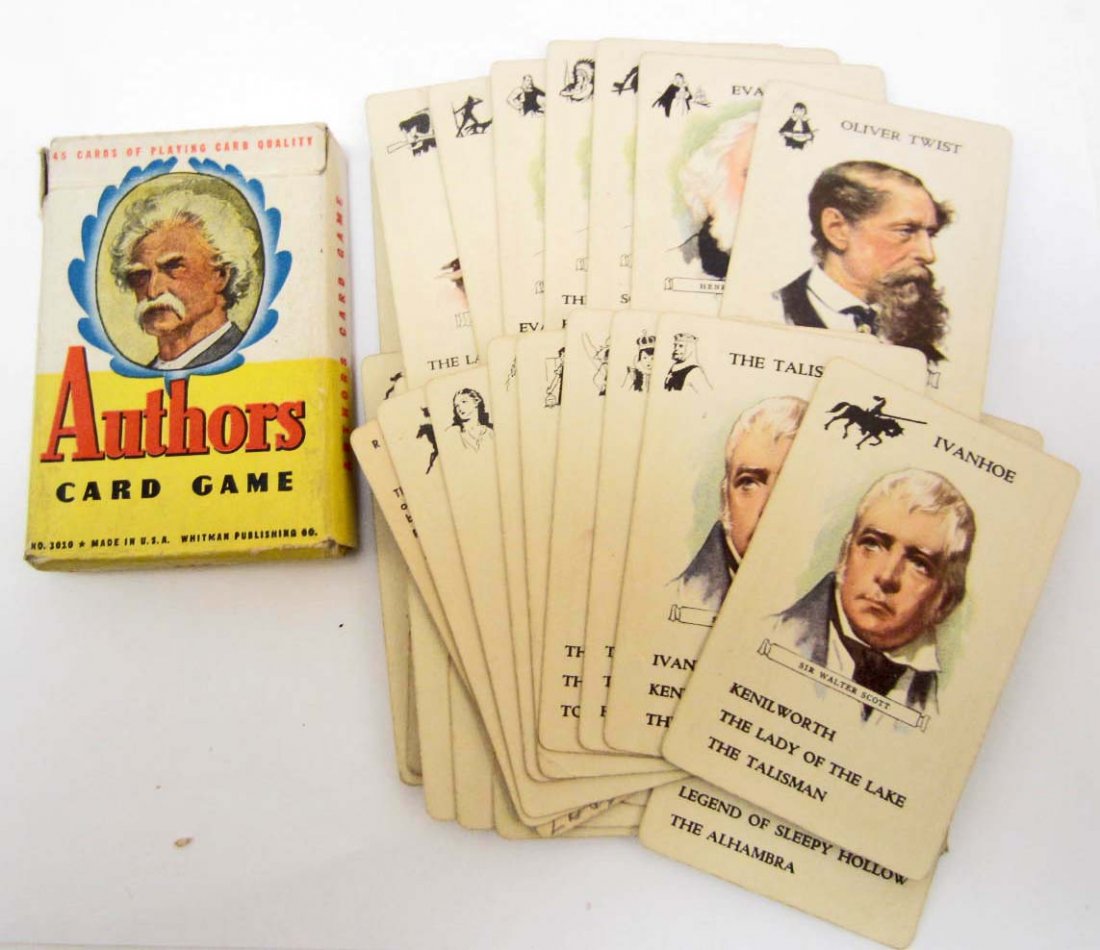 VINTAGE WHITMAN AUTHORS CARD GAME IN ORIGINAL BOX