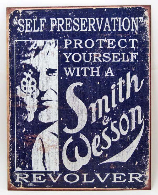 SMITH & WESSON METAL SIGN APPROX 12 1/2" X 16": n/a