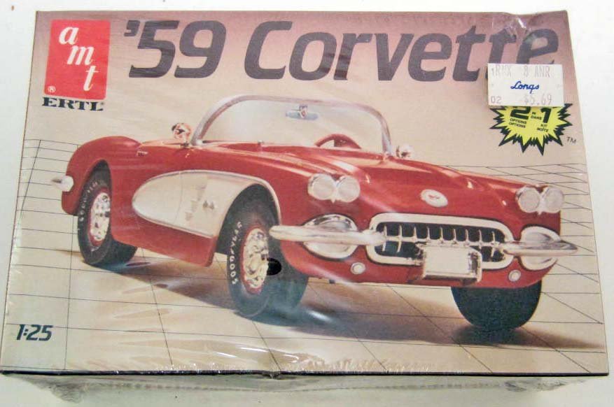 VINTAGE AMT '59 CORVETTE MODEL KIT #6588: 1/25 Scale. Factory Sealed