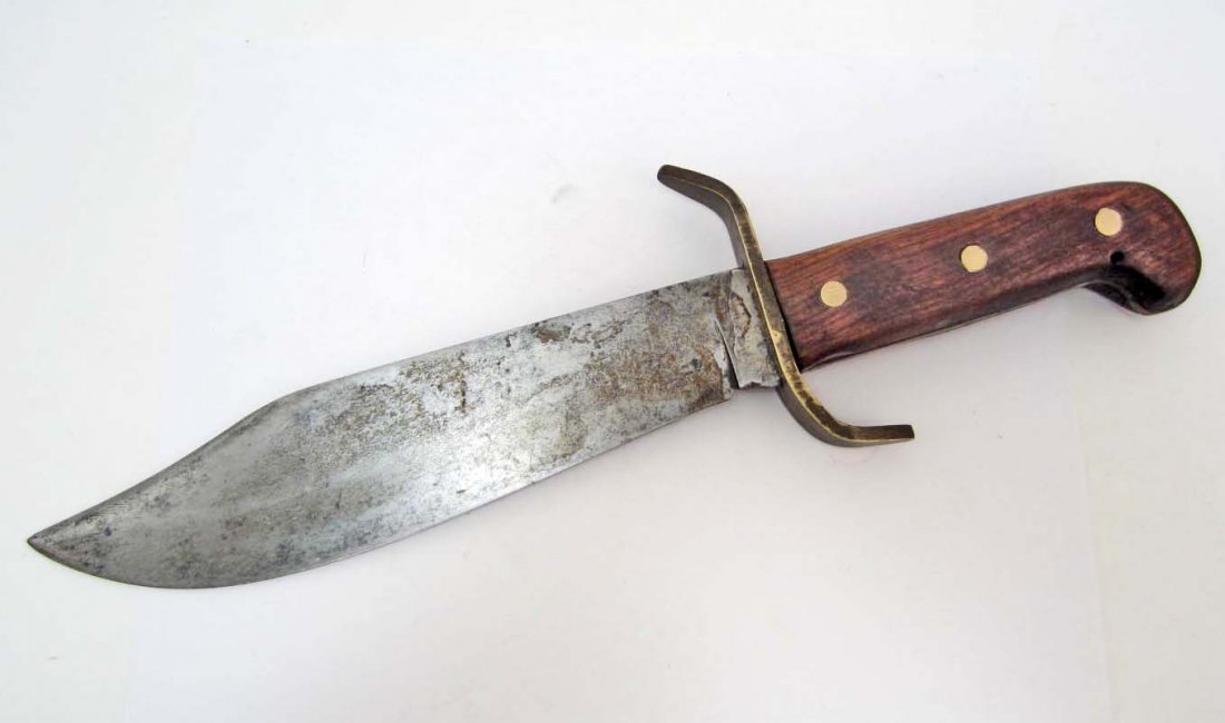 VINTAGE WESTERN W49 BOWIE KNIFE W/ WOOD HANDLE Lot 0158