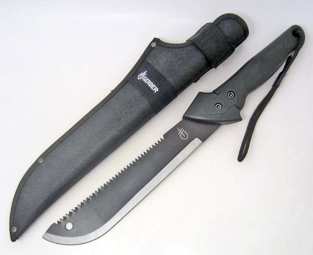 GERBER GATOR MACHETE KNIFE W/ SHEATH: Approx. 19" long over all