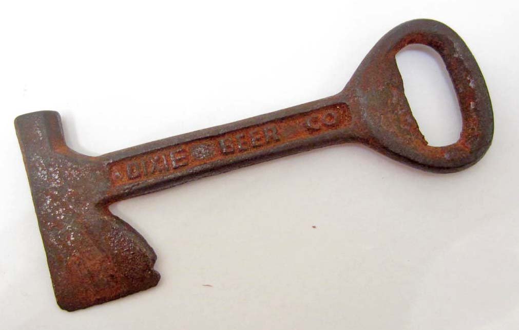 CAST IRON DIXIE BEER FIGURAL AXE BOTTLE OPENER: N/A