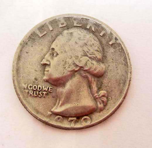 1970-D QUARTER STRUCK ON DIME PLANCHET - ERROR COIN: N/A