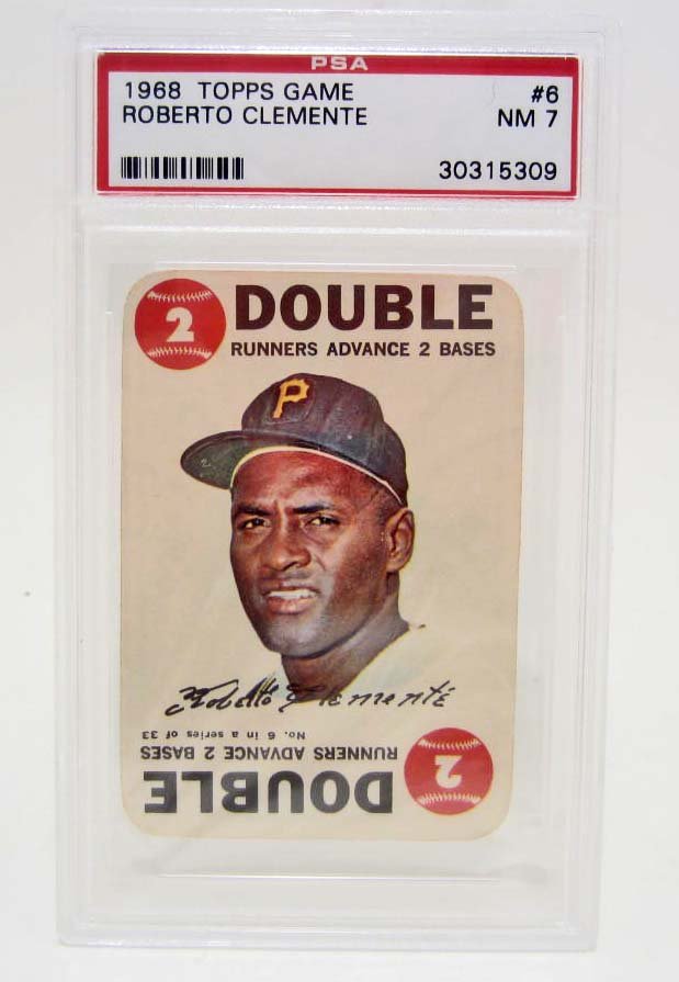 1968 TOPPS ROBERTO CLEMENTE NO. 6 BASEBALL CARD: PSA NM 7
