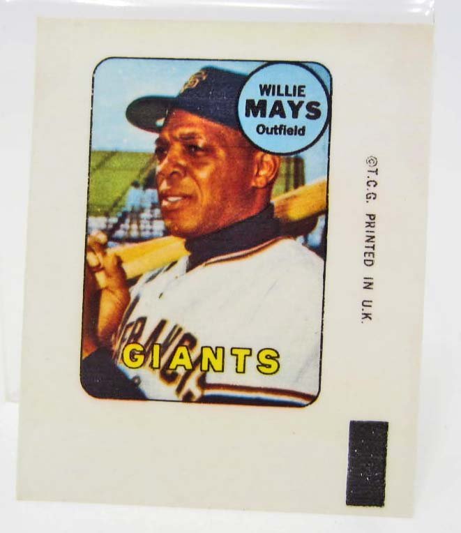 1968 TOPPS WILLIE MAYS MINIATURE STICKER: N/A