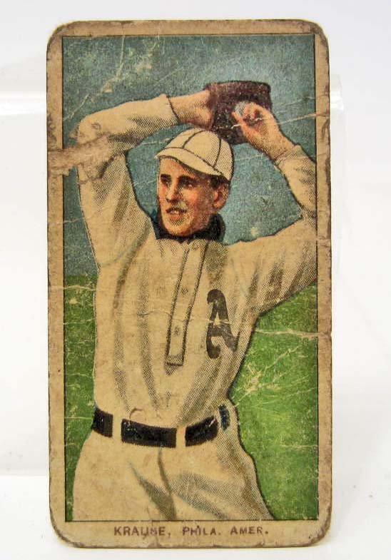 1911 T206 HARRY KRAUSE BASEBALL CIGARETTE CARD: Piedmont back