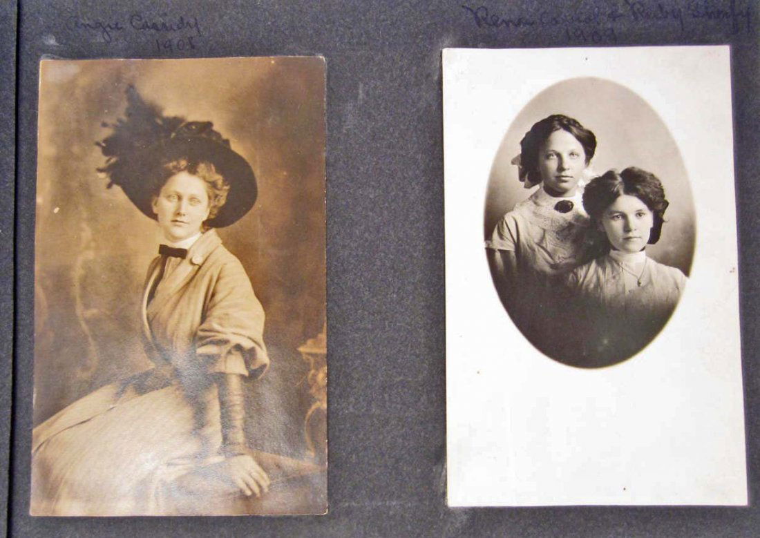 VINTAGE C. 1910'S PHOTO ALBUM W/ APPROX. 50 VINTAGE: Photos include camp photos, Group Photos, Photos of people from Tacoma Washington, Photo of a Girls Club labeled "Swastika Forensics" Old Cars, Babies, Sailing, Sail Boats, Much More!!