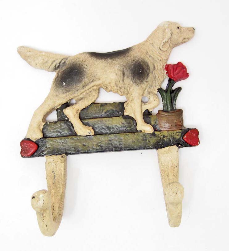 CAST IRON DOG COAT HANGER - APPROX. 5.5": N/A