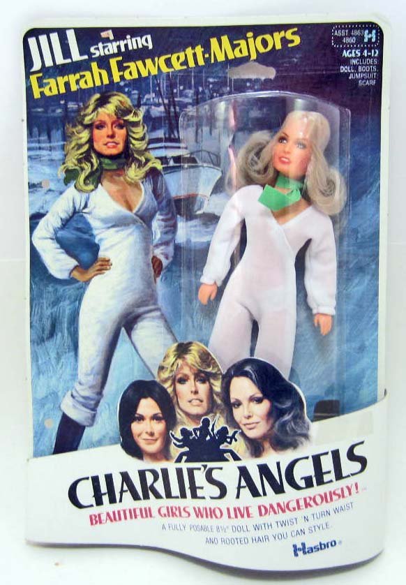 1977 HASBRO FARRAH FAWCETT CHARLIE'S ANGELS DOLL: Comes in Original Box. has never been opened. Approx. 8.5" tall Posable doll w/ twist 'n turn waist.