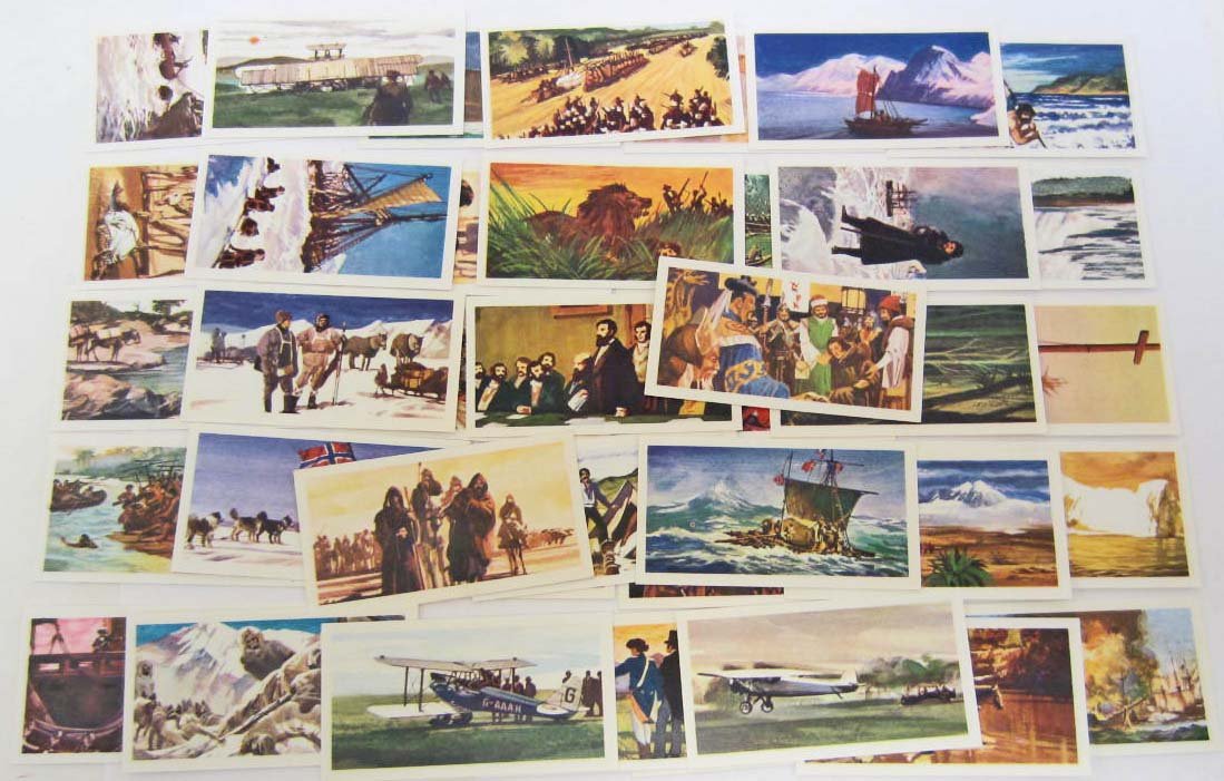 SET OF VINTAGE BROOKE BOND TEA CARDS: Adventurers & Explorers. These are the size of Cigarette cards and were issued with all Brooke Bone Tea and Tea Bags.