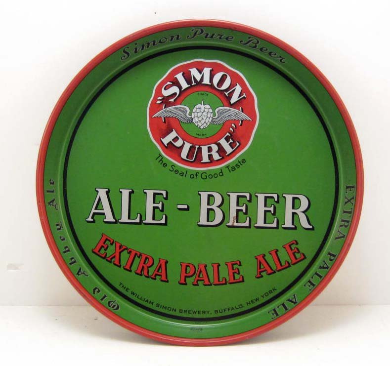 VINTAGE SIMON BREWING PURE PALE ALE - BEER TRAY: 12" diameter