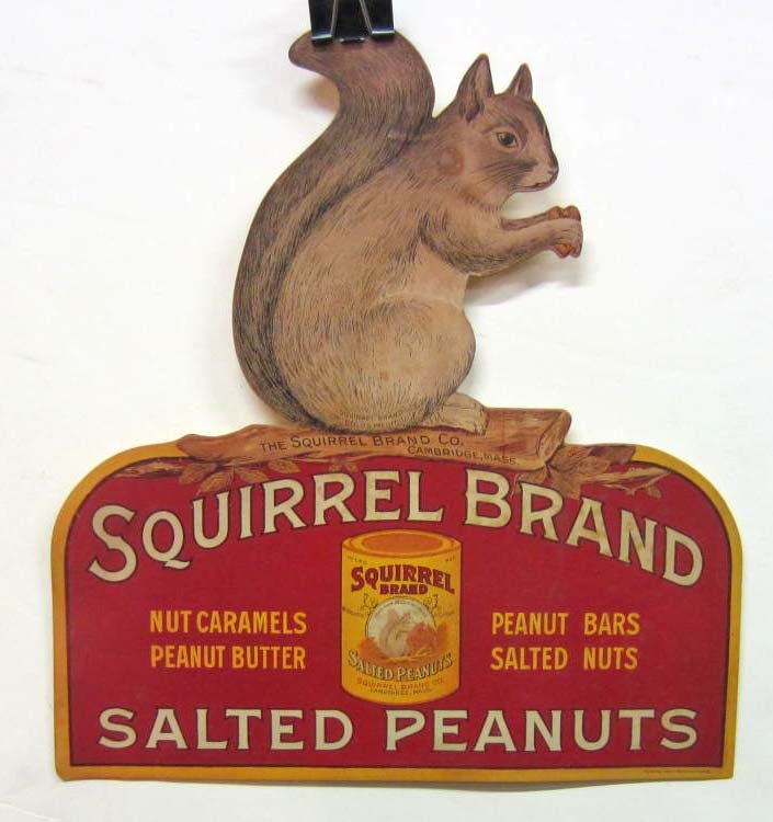 SQUIRREL BRAND SALTED PEANUTS ADVERTISING POSTER: approx. 12" x 11"