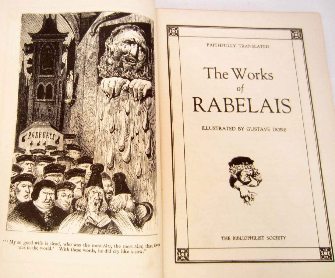 VINTAGE "THE WORKS OF RABELAIS" HARDCOVER BOOK: Illustrations by Gustave Dore