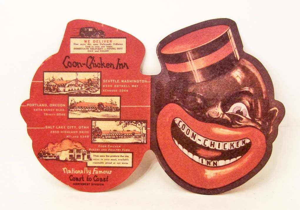 BLACK AMERICANA COON CHICKEN INN PAPER MENU: N/A