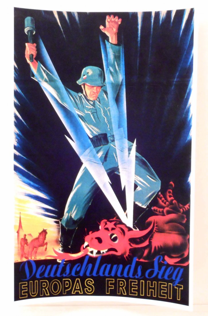 NAZI GERMAN WW2 PROPAGANDA POSTER PRINT APPROX 11" X: N/A