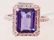 14KT WHITE GOLD LADIES TANZANITE & DIAMOND RING W/