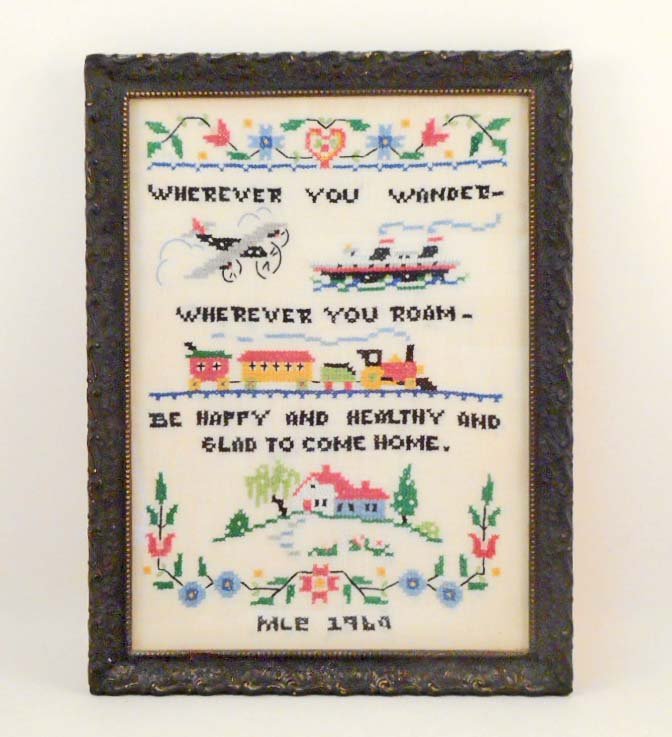 1969 CROSS STITCH SAMPLER - FRAMED (1 of 1)