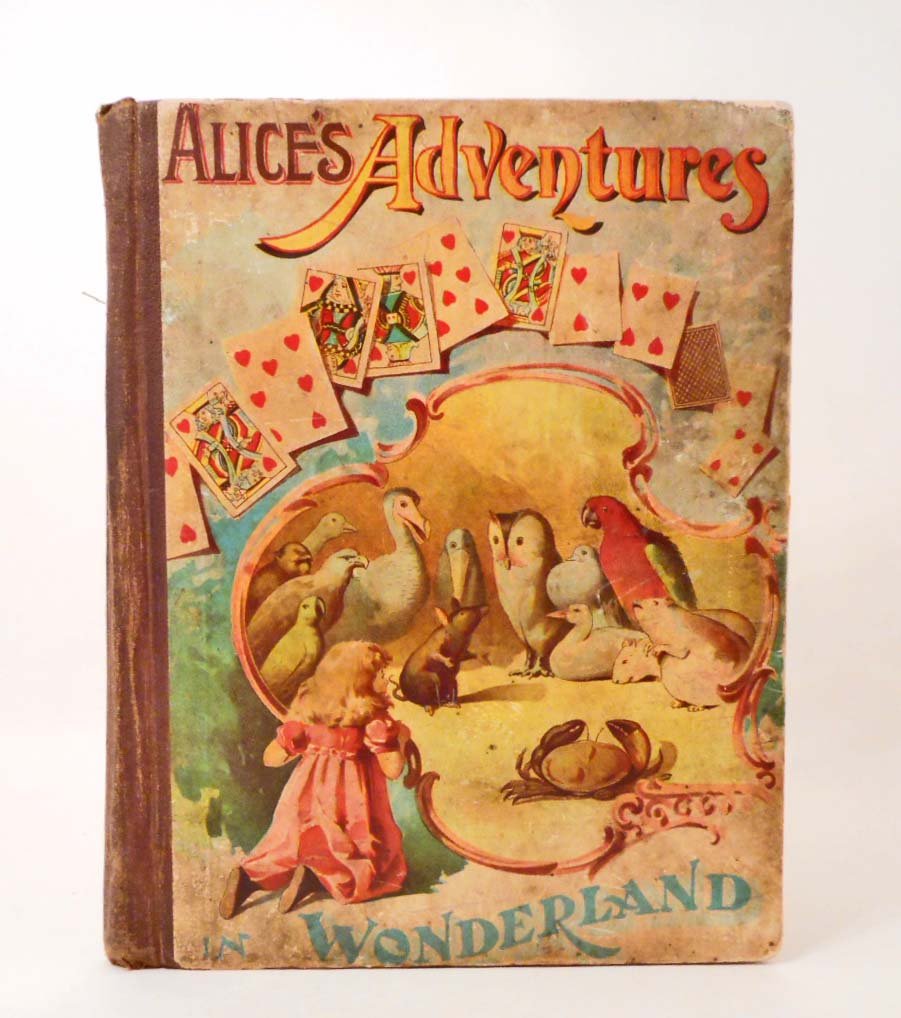 ANTIQUE "ALICE'S ADVENTURES IN WONDERLAND" HARDCOVER: By Lewis Carroll w/ 42 illustrations by John Tenniel