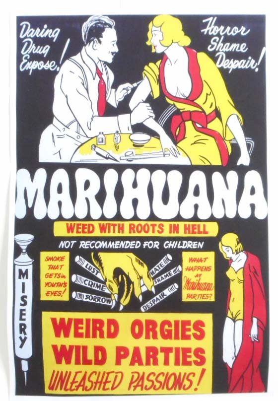 MARIHUANA WEED W/ ROOTS IN HELL MOVIE POSTER PRINT: Approx. 11" by 17"