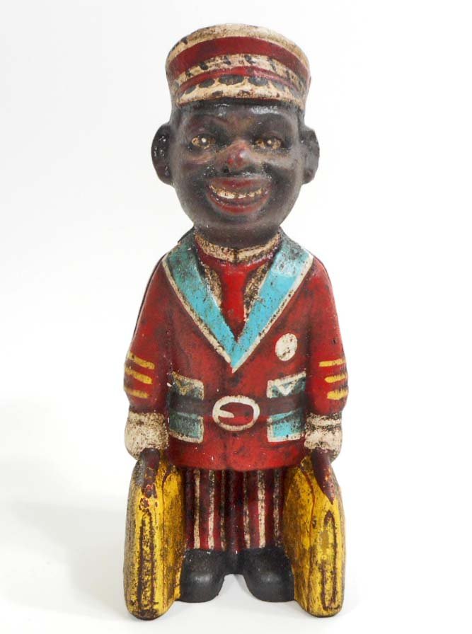 BLACK AMERICANA CAST IRON ANDY BANK: From Amos & Andy. Approx. 5.5" tall