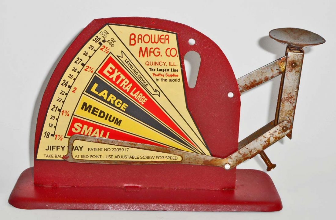 BROWER MFG. CO. METAL EGG SCALE: Approx. 8.5" long