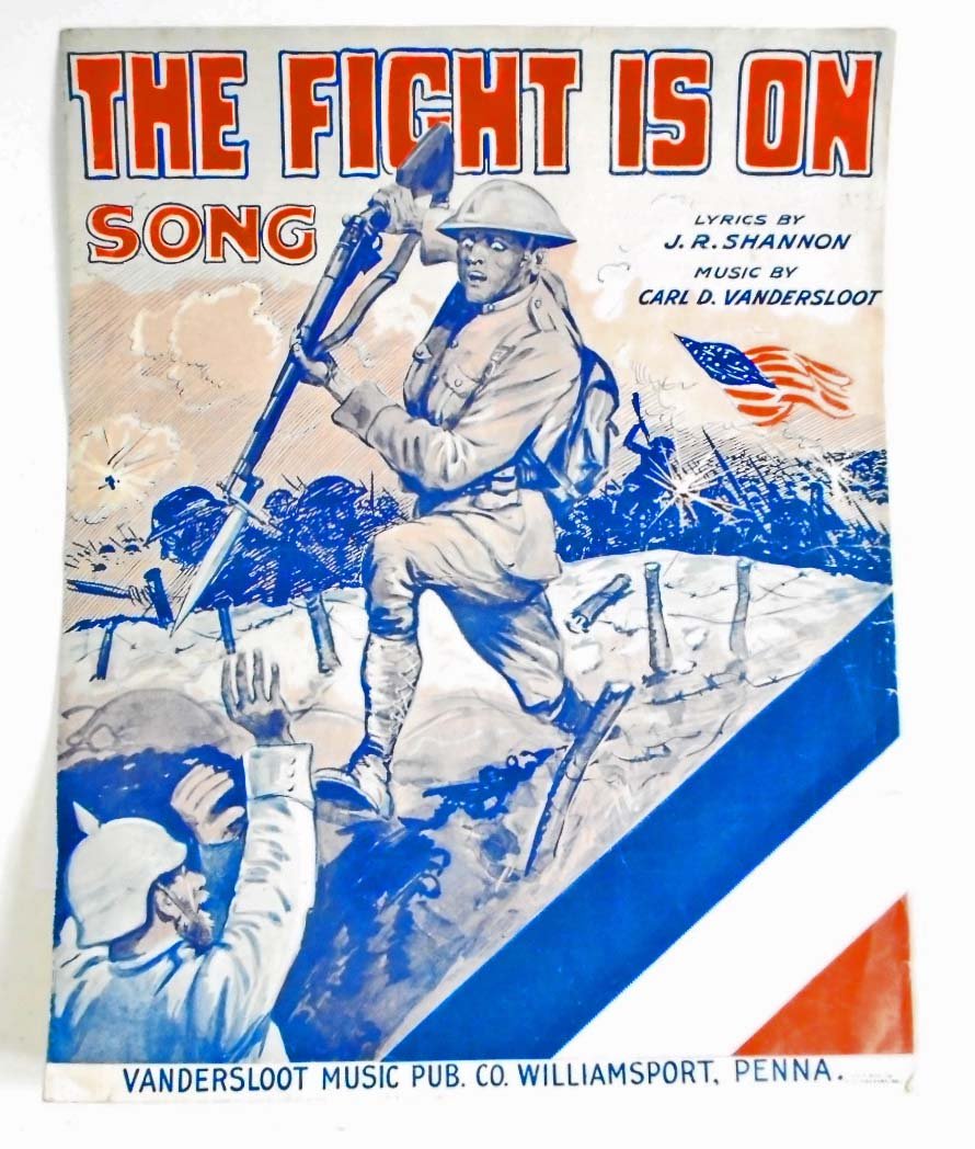 1918 THE FIGHT IS ON SONG SAMPLES SHEET MUSIC: none
