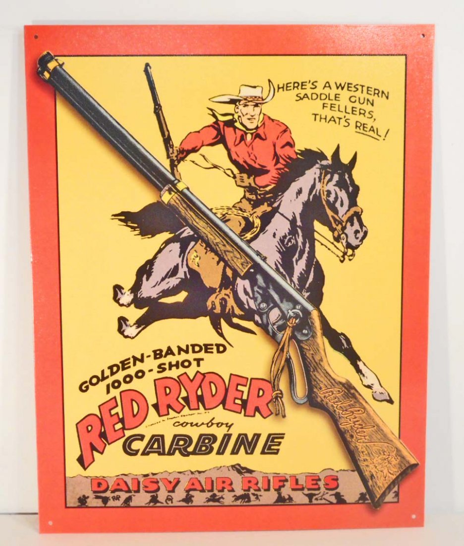 DAISY RED RYDER AIR RIFLES METAL ADVERTISING SIGN -: N/A