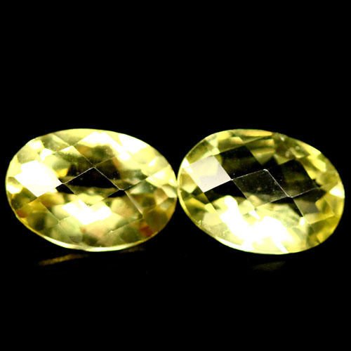 3.58 CT AAA! NATURAL! PAIR! LEMON YELLOW AFRICA QUARTZ: n/a