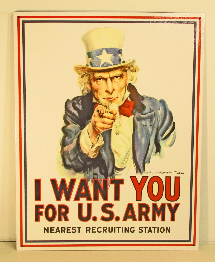 UNCLE SAM METAL ADVERTISING SIGN - 12.5X16 (1 of 1)