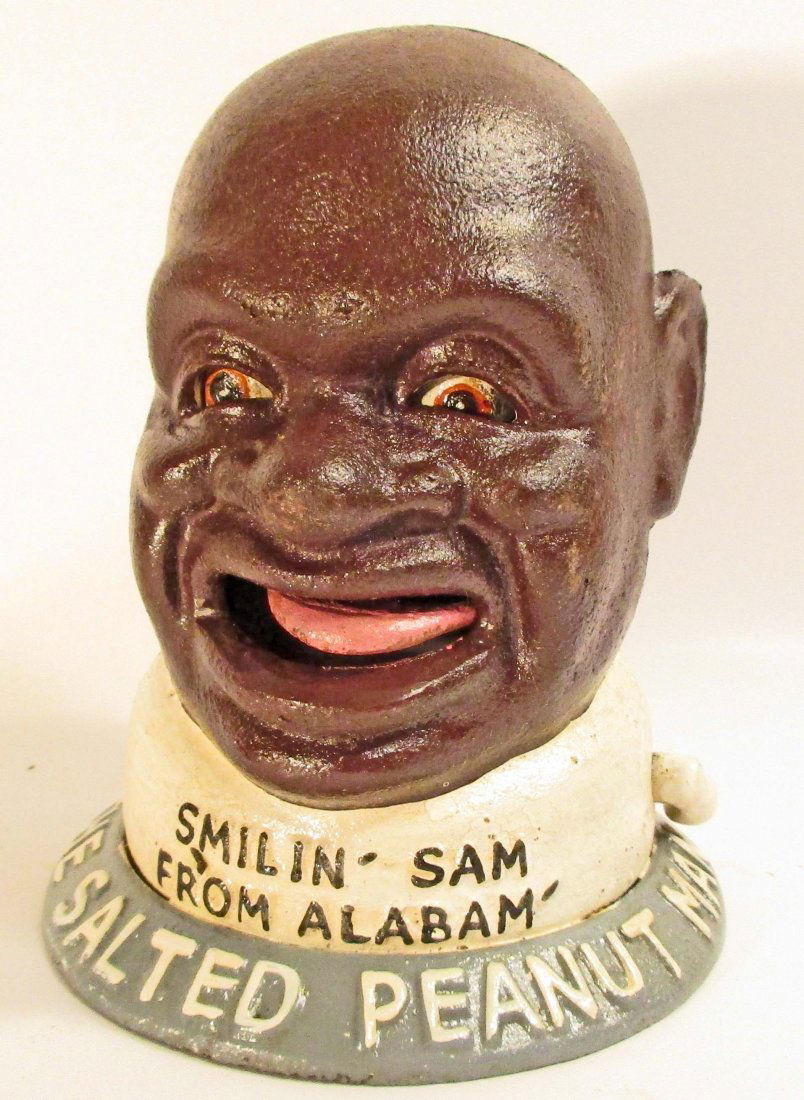 BLACK AMERICANA CAST IRON SMILIN SAM MECHANICAL BANK (1 of 1)
