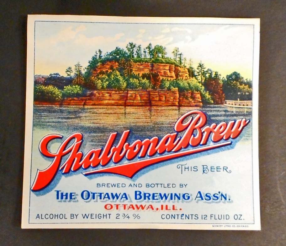 RARE EARLY SHABBONA BREW BEER BOTTLE LABEL (1 of 1)