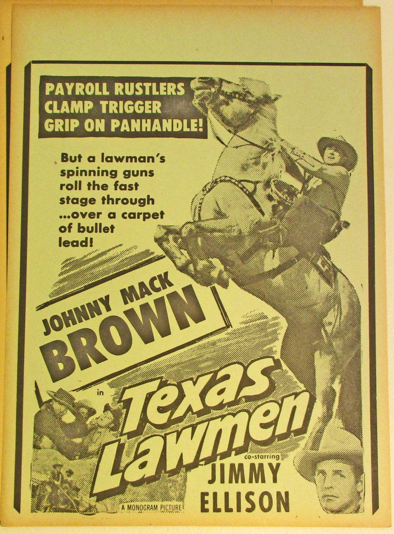 VINTAGE 1940S COWBOY WESTERN MOVIE POSTER BROADSIDE (1 of 1)