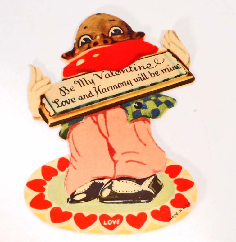 VINTAGE BLACK AMERICANA DIE CUT VALENTINE (1 of 1)