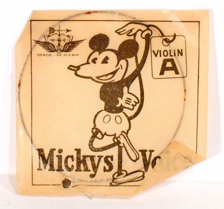 RARE C 1930S DISNEY MICKEY MOUSE VIOLIN STRING MADE IN (1 of 1)