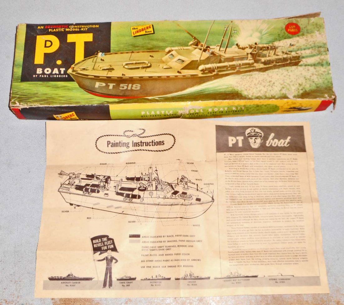 VINTAGE C. 1950'S LINDBERG P.T. BOAT BOX AND (1 of 1)