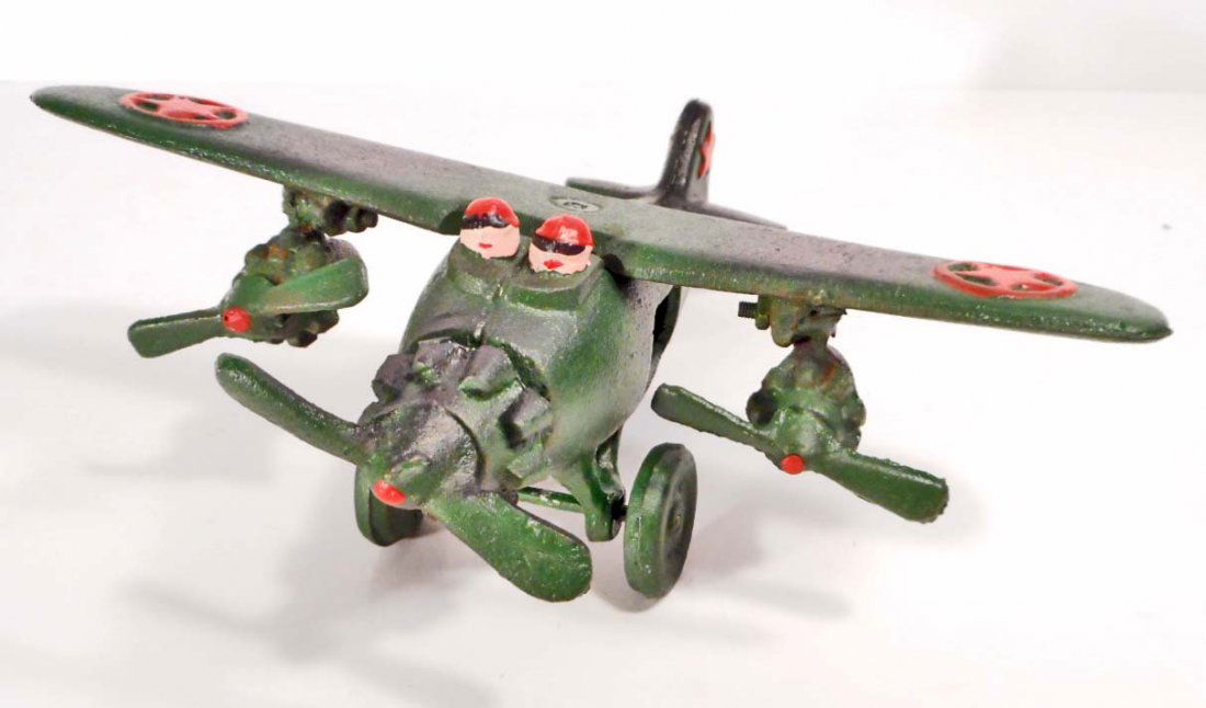 CAST IRON TOY AIRPLANE: Approx. 7" long