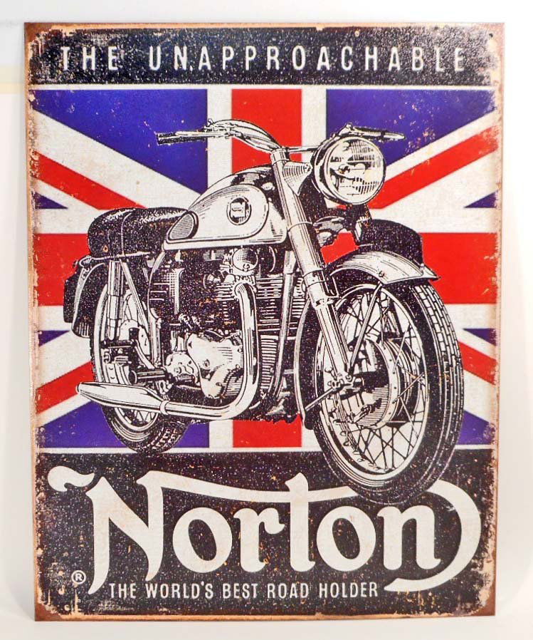 NORTON MOTORCYCLES METAL ADVERTISING SIGN - 12.5X16 (1 of 1)