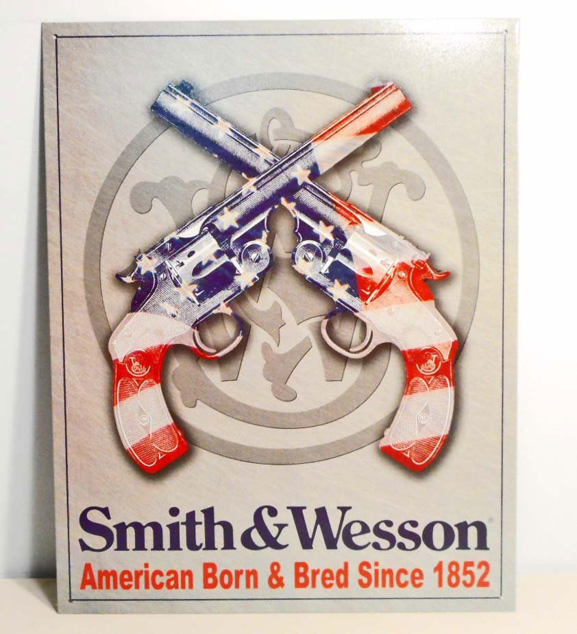 SMITH AND WESSON METAL ADVERTISING SIGN - 12.5X16: N/A