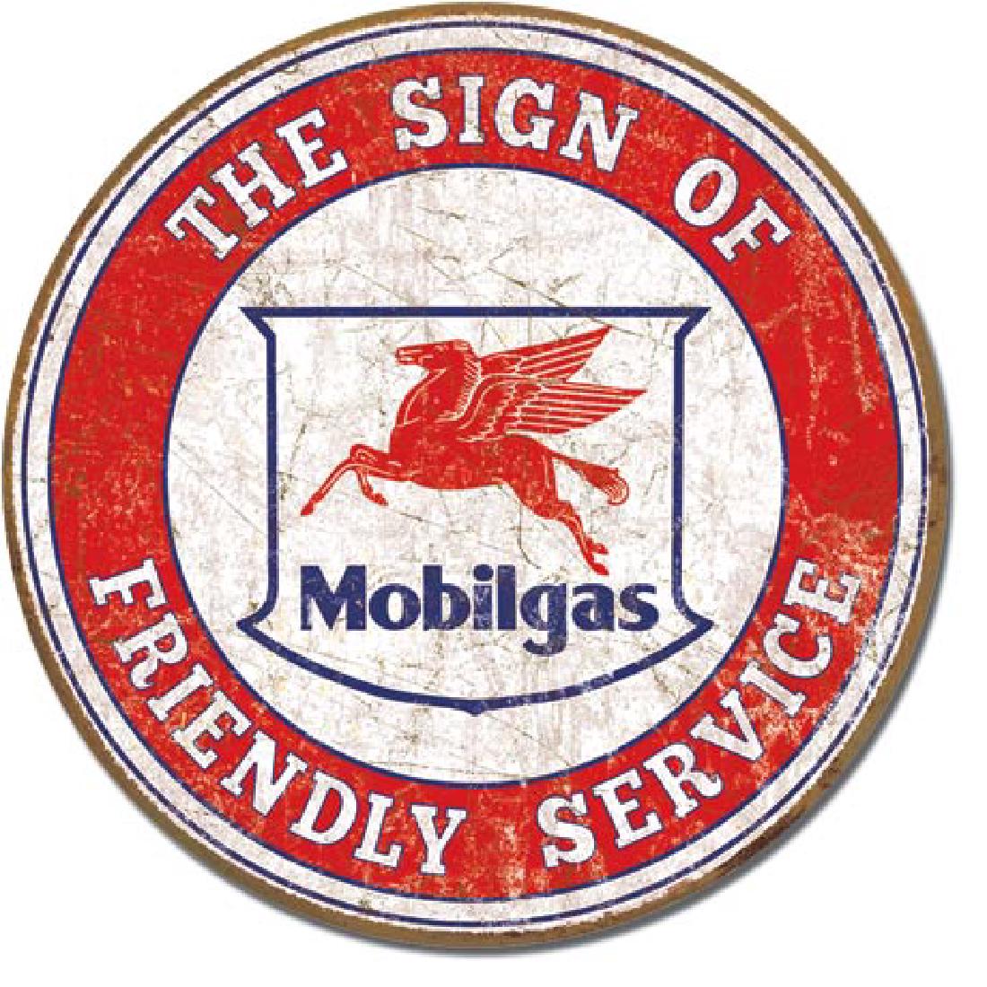 MOBILGAS METAL SIGN 12" ROUND (1 of 1)