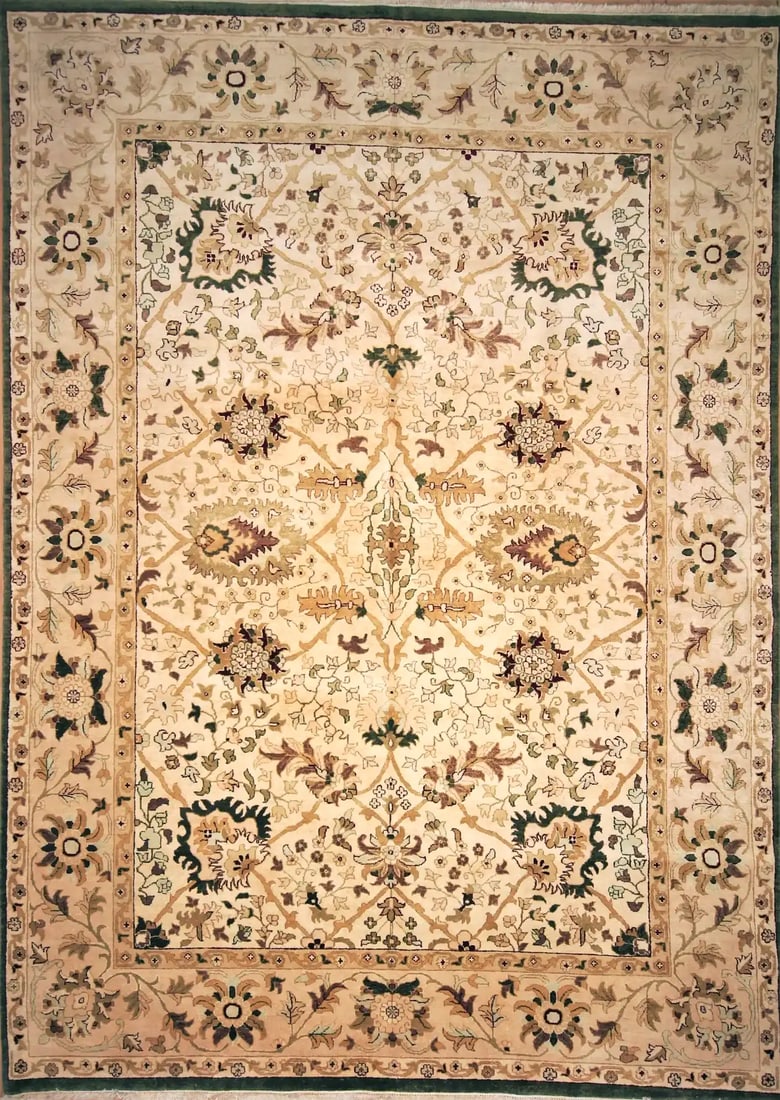 Decorative Indian Agra Style Carpet 10 ft x 14 ft (3.04 m x 4.26 m): Curated collection of antique, vintage and decorative rugs Size: 10 ft x 14 ft (3.04 m x 4.26 m) Provenance: From a distinguished New Jersey private collection