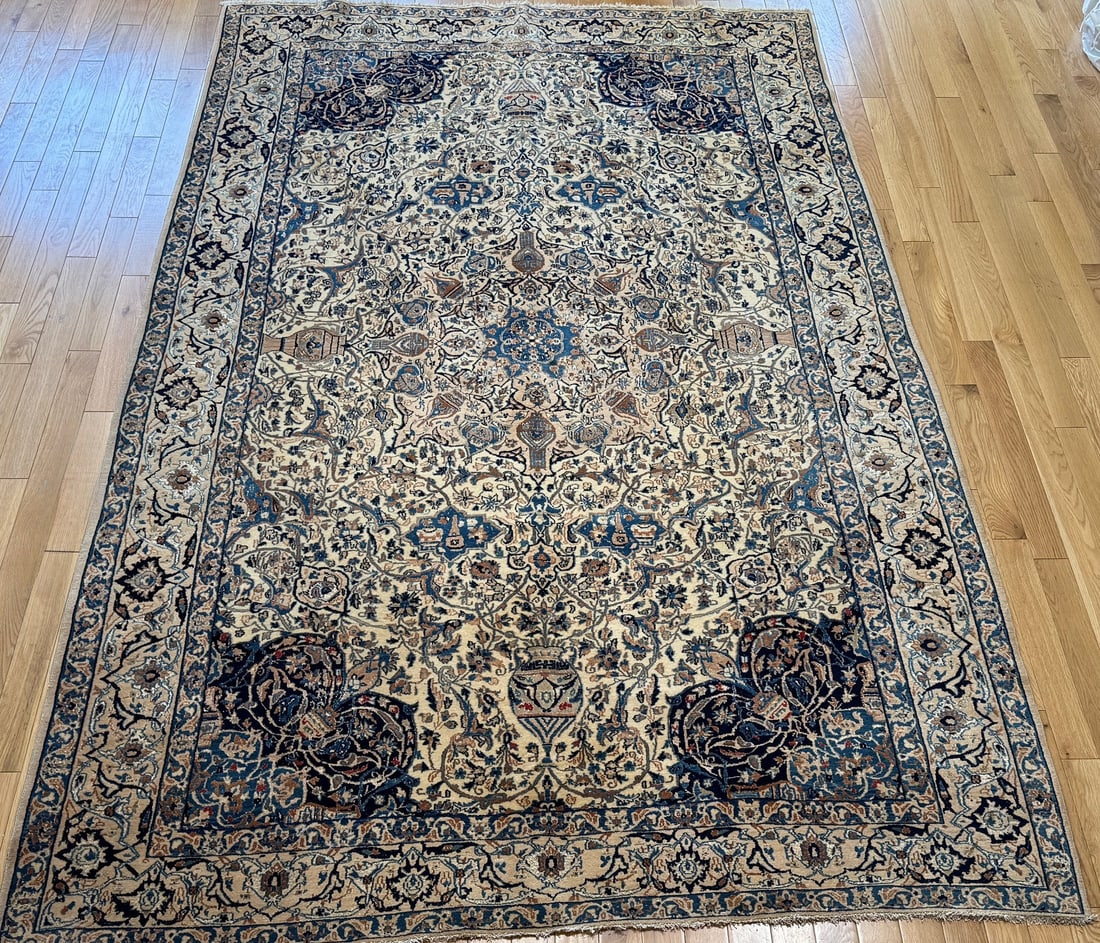 Persian Nain Wool & Silk Rug 7 ft x 11 ft (2.13 m x 3.35 m) (1 of 6)