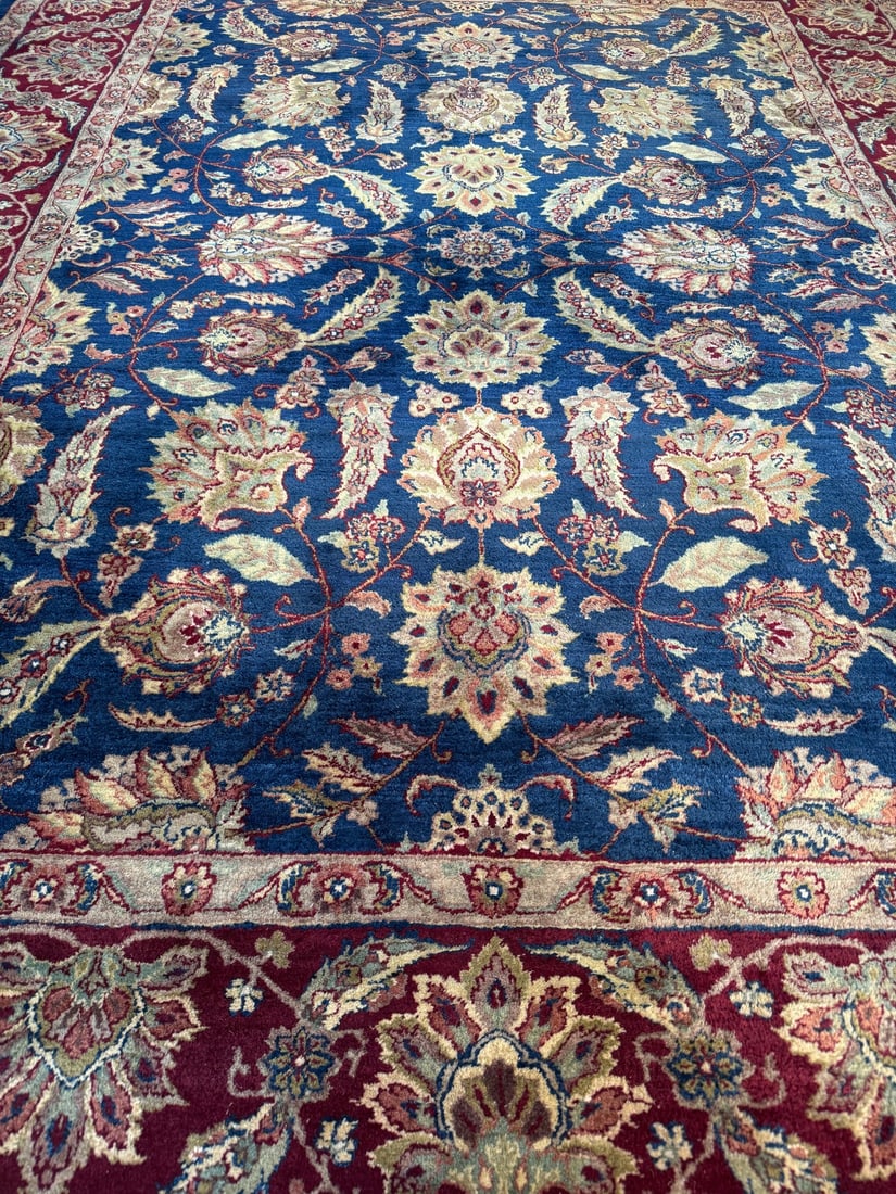 Hand-Knotted Agra Style Carpet 8 ft 9 in x 11 ft 10 in (2.66 m x 3.6 m) (1 of 4)