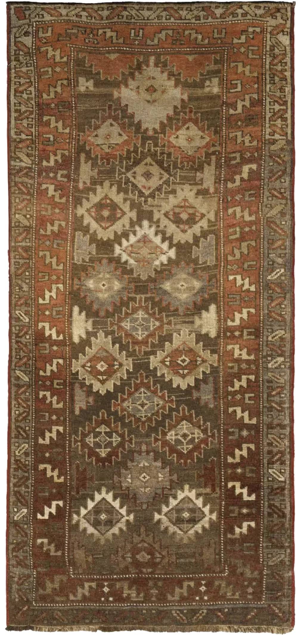 Antique Persian Kurdish Tribal Rug 3 ft 3 in x 6 ft 10 in (0.99 m x 2.08 m) (1 of 1)
