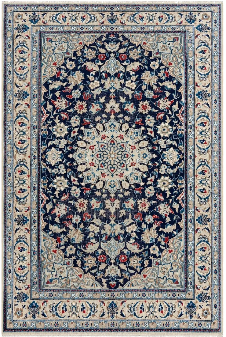 Persian Nain Medallion Rug 2 ft 9 in x 4 ft 0 in (0.84 m x 1.22 m) (1 of 6)
