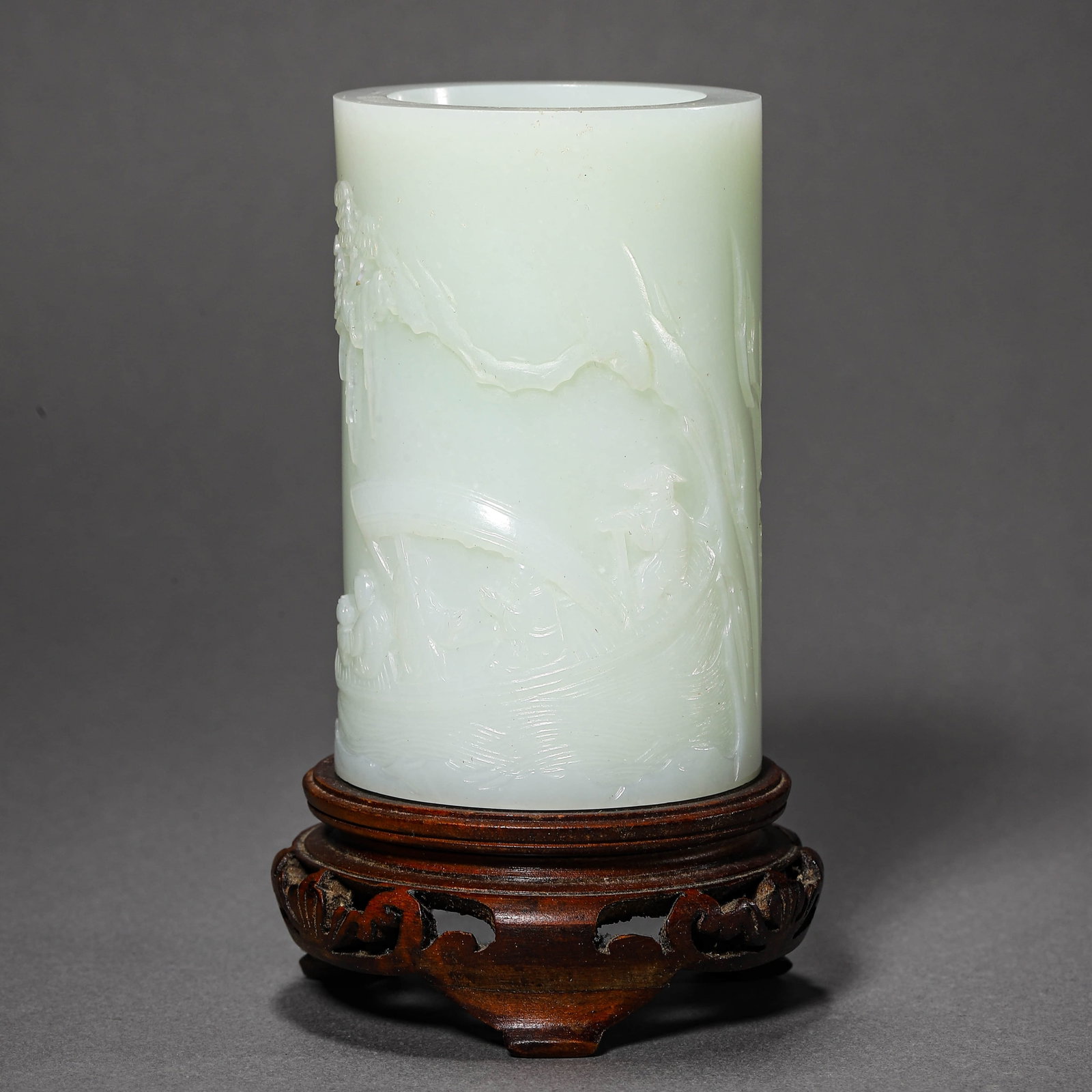 A HETIAN WHITE JADE BRUSH POT (1 of 6)